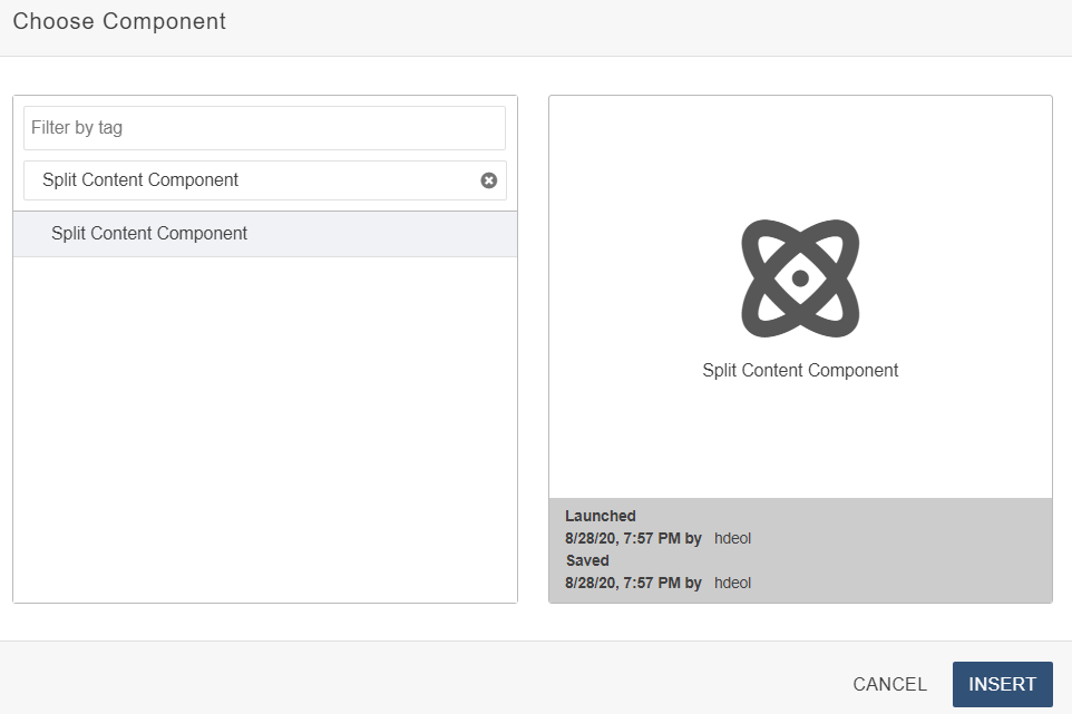 Split Content Component