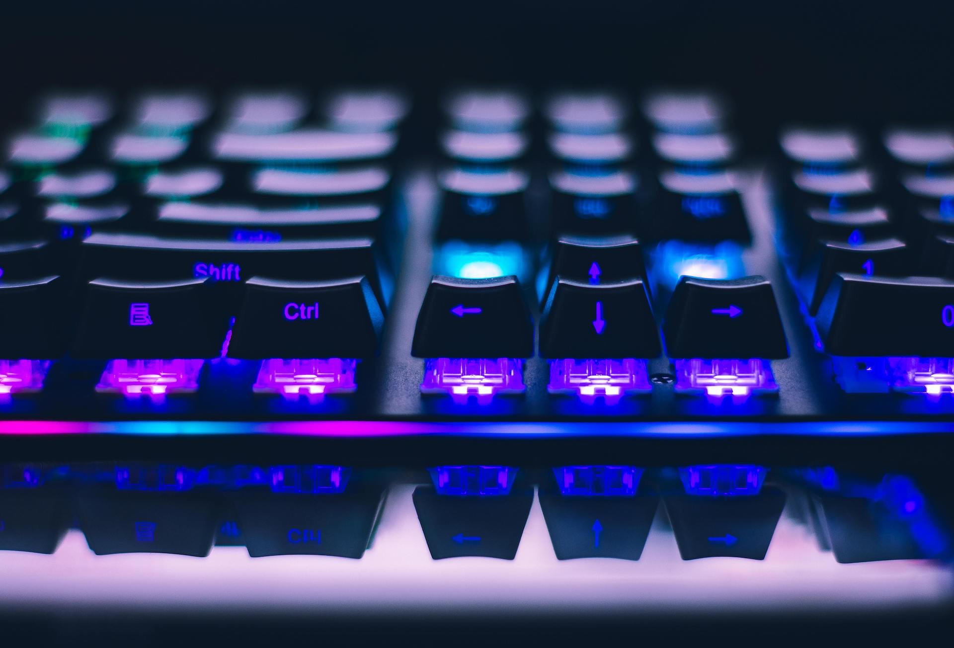 a glowing computer keyboard