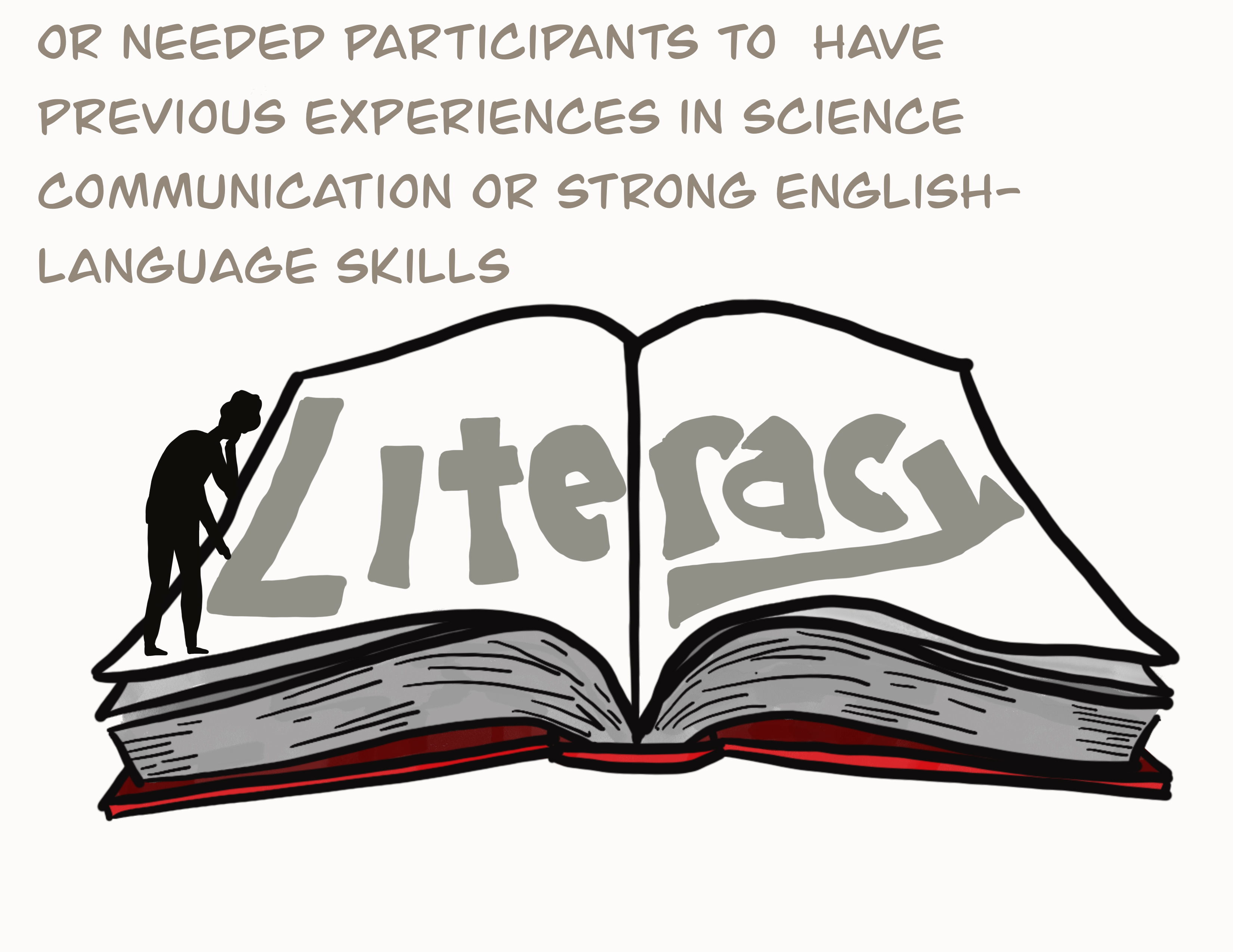 Or needed participants to have previous experiences in science communication or strong English-language skills (literacy)