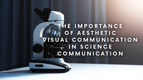 The importance of visual communication title image with a microscope 