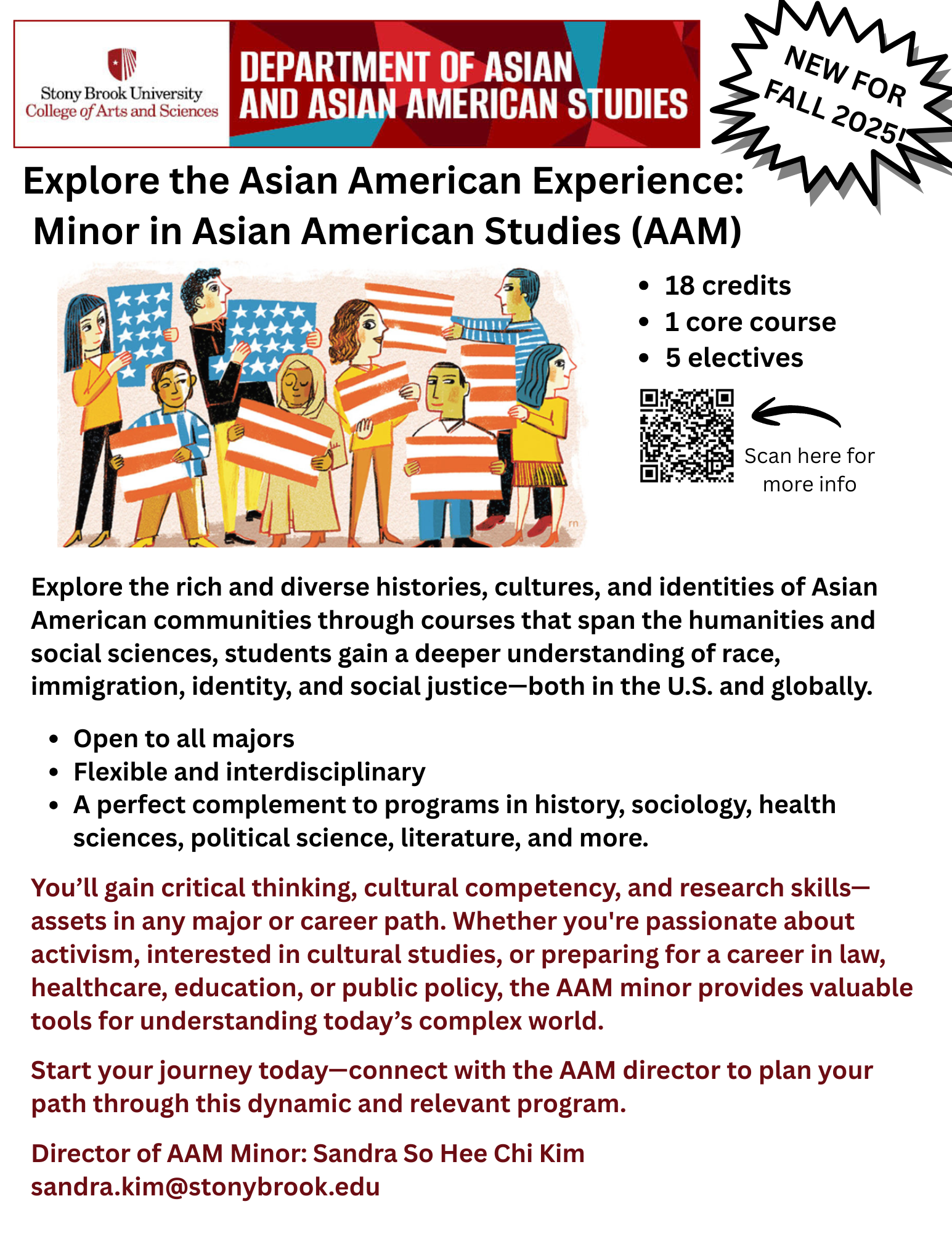AAM Flyer flyer describing the new asian american studies minor