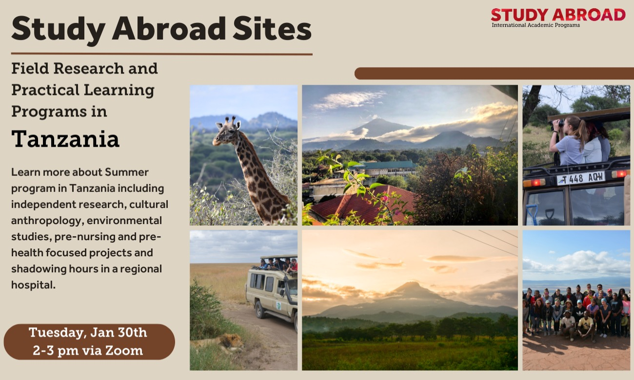 Study Abroad Tanzania Info Session 1.30.24