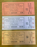 Tickets from performances of The Tart, April 17 & 18, 1965, Sunnyside Garden, Long Island City,  NY