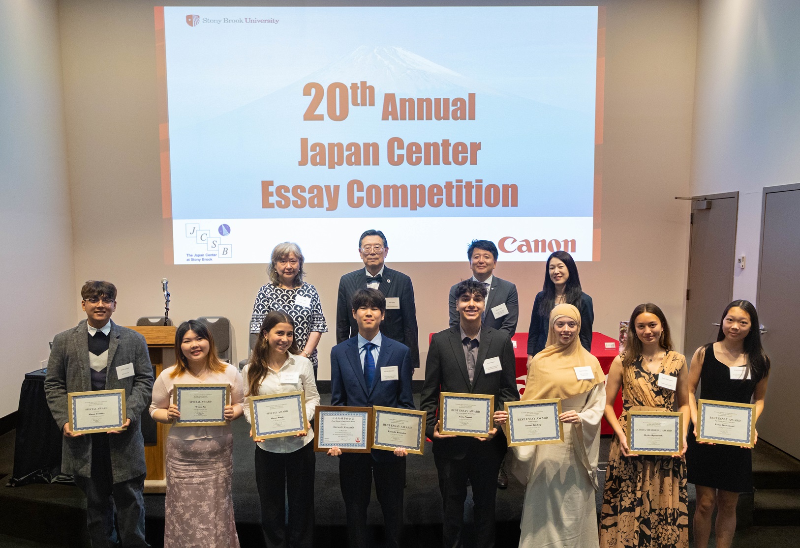 Photo of 20th essay competition winners at the Award Ceremony
