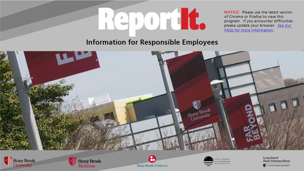 Screenshot of Responsible Employee Title Page
