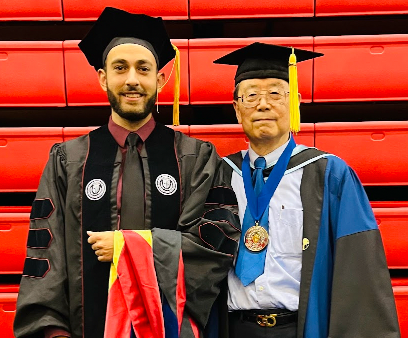 Dr. Adam Taouil and Prof. Iwao Ojima