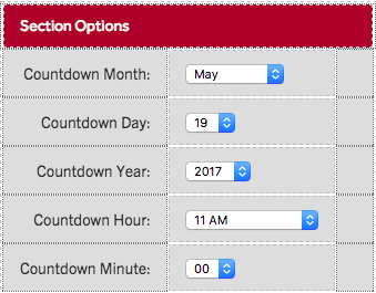 Countdown table