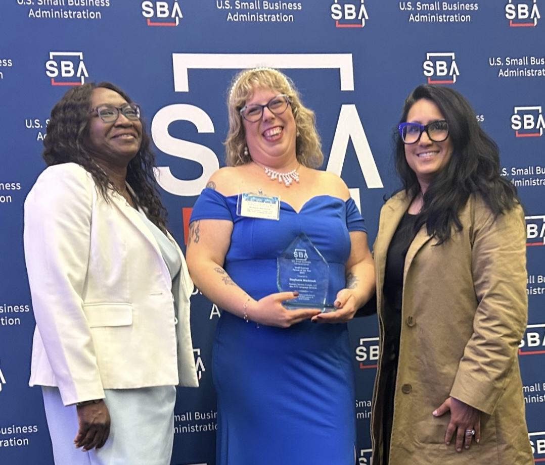 Ree and Gifty with NTC Language Services at SBA Award