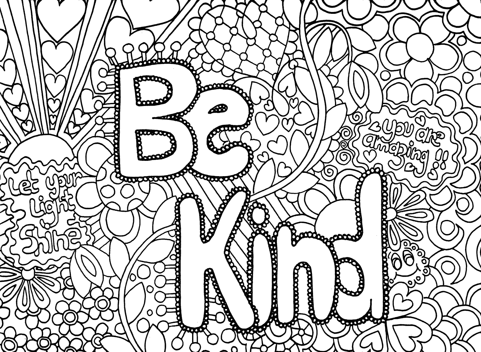 Coloring Sheet - Be Kind